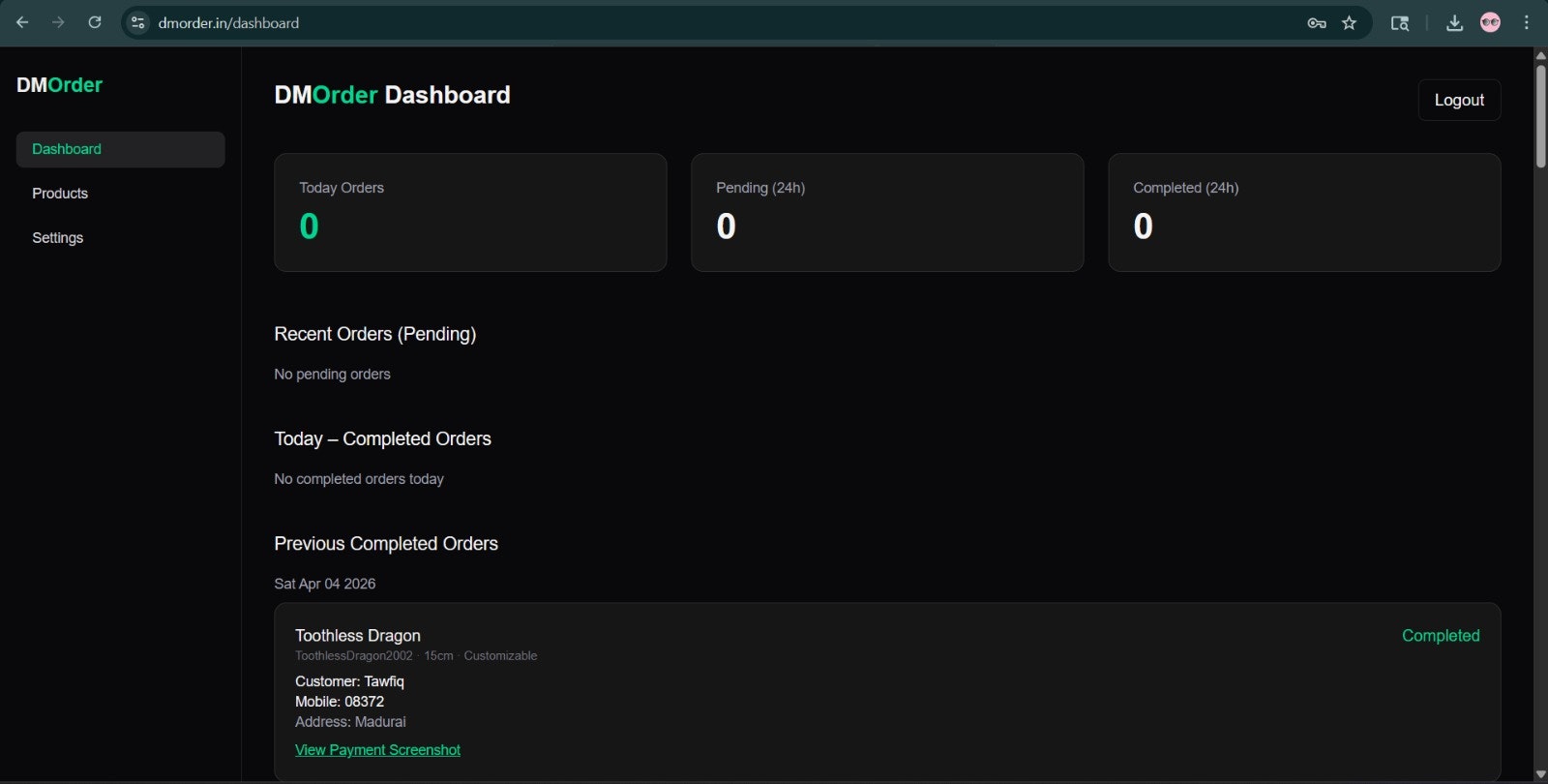 DmOrder gallery image