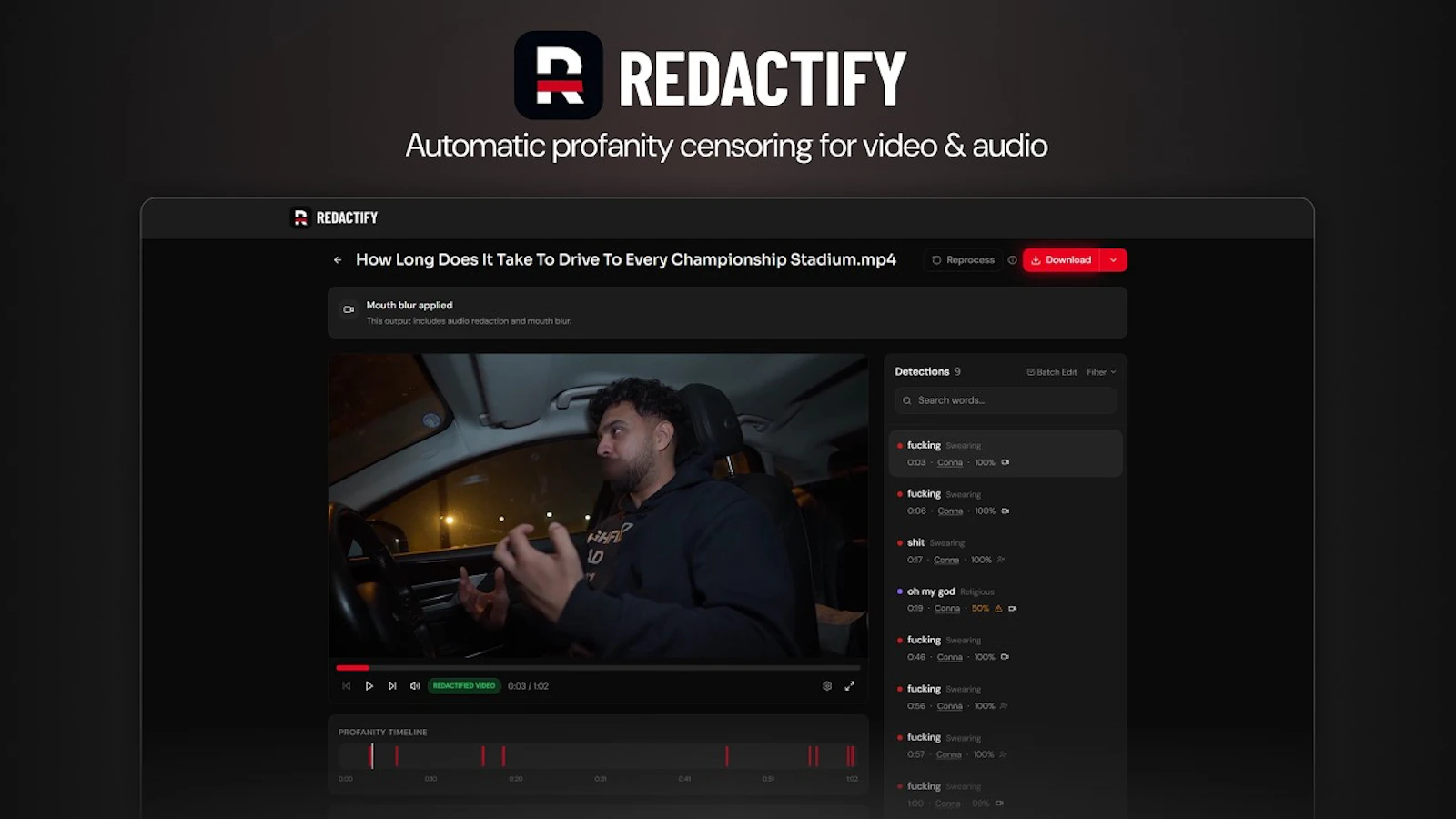 Redactify screenshot 1 (video preview)