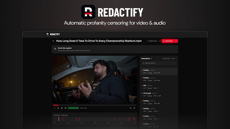Redactify screenshot 1 (video preview)