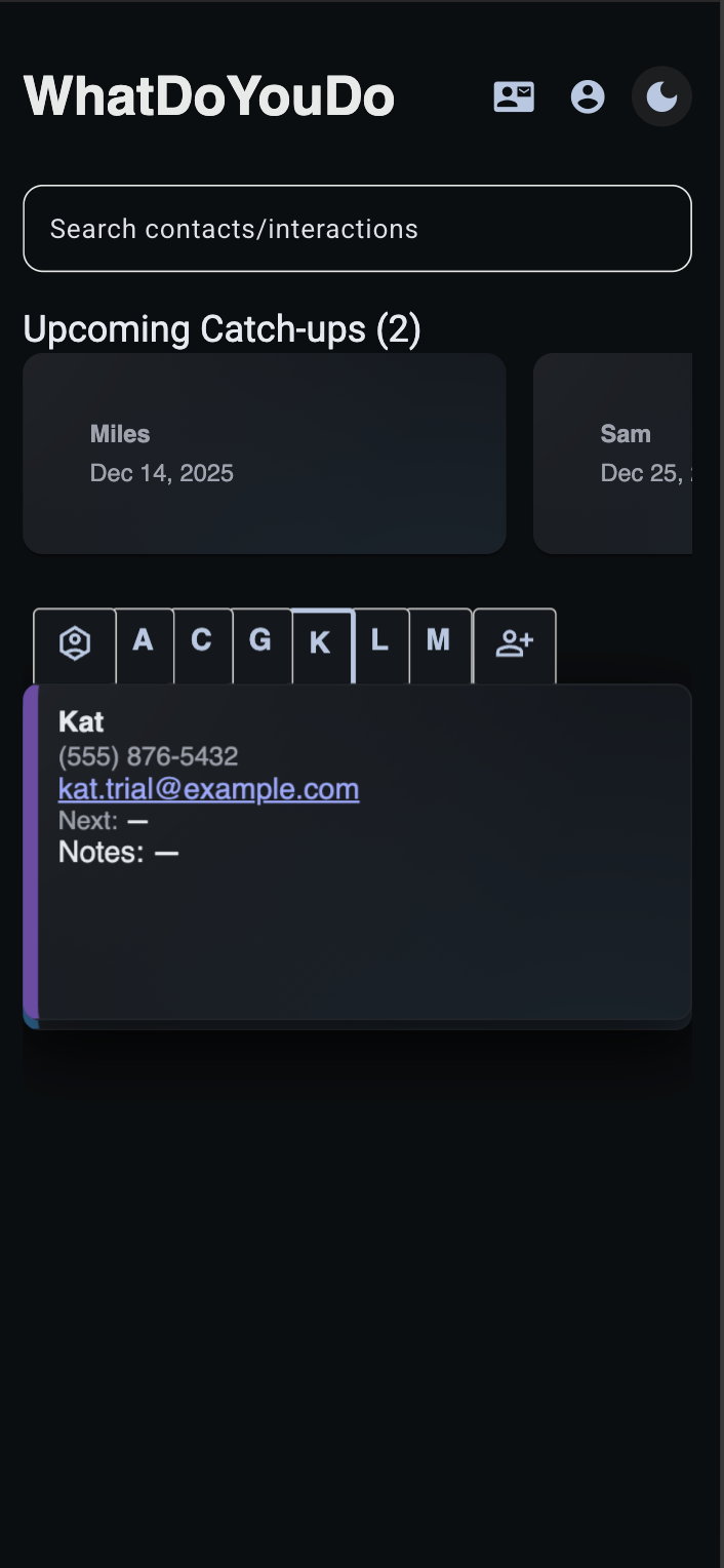 WhatDoYouDo - Screenshot 5 showing product features and functionality