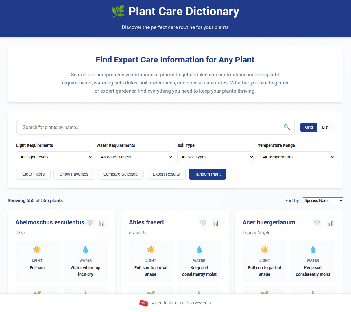 FreeWWW Plant Care Dictionary gallery image
