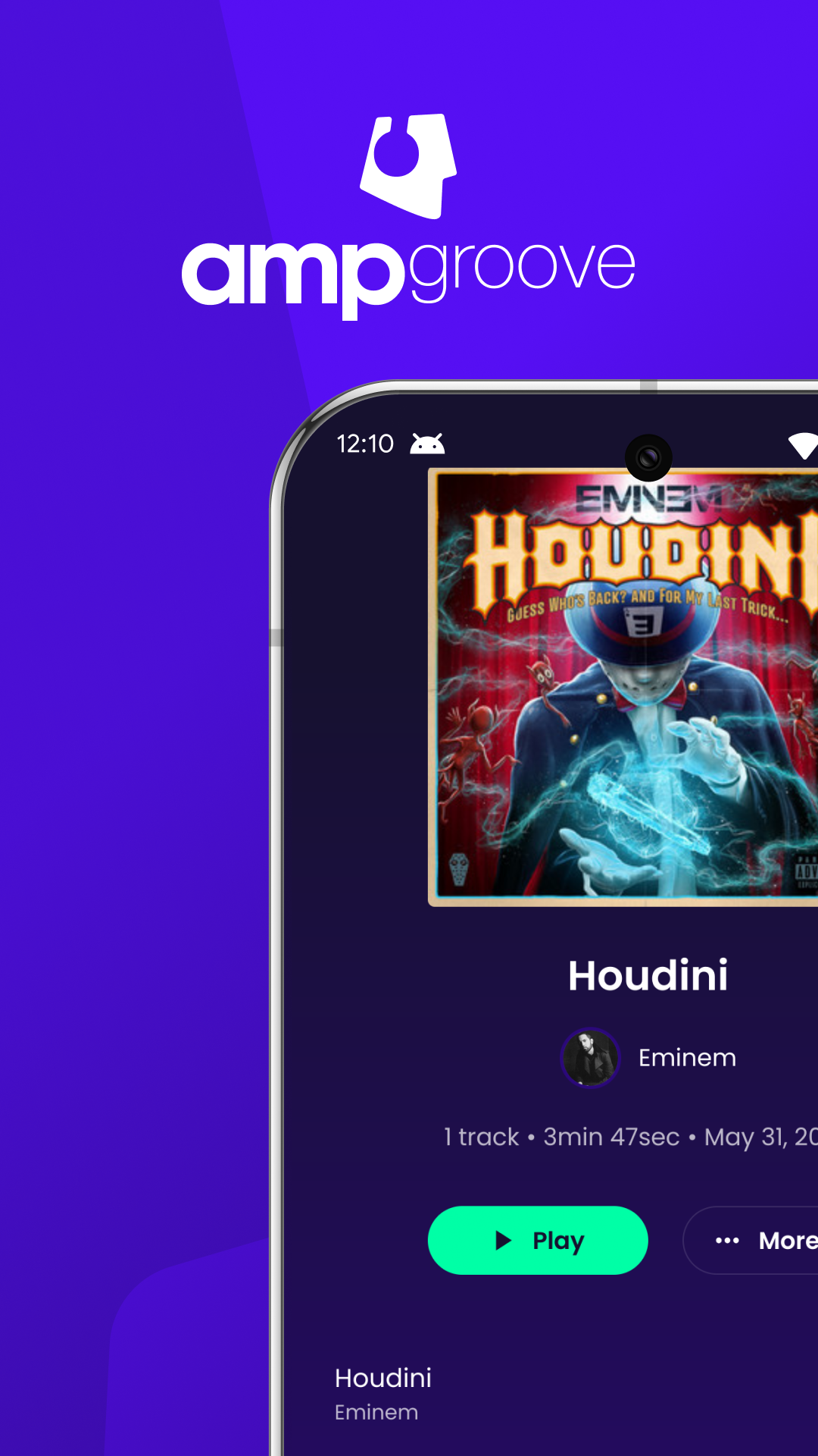 Mídia 6 de Ampgroove - Transmita todas as músicas, músicas ilimitadas e listas de reprodução personalizadas.