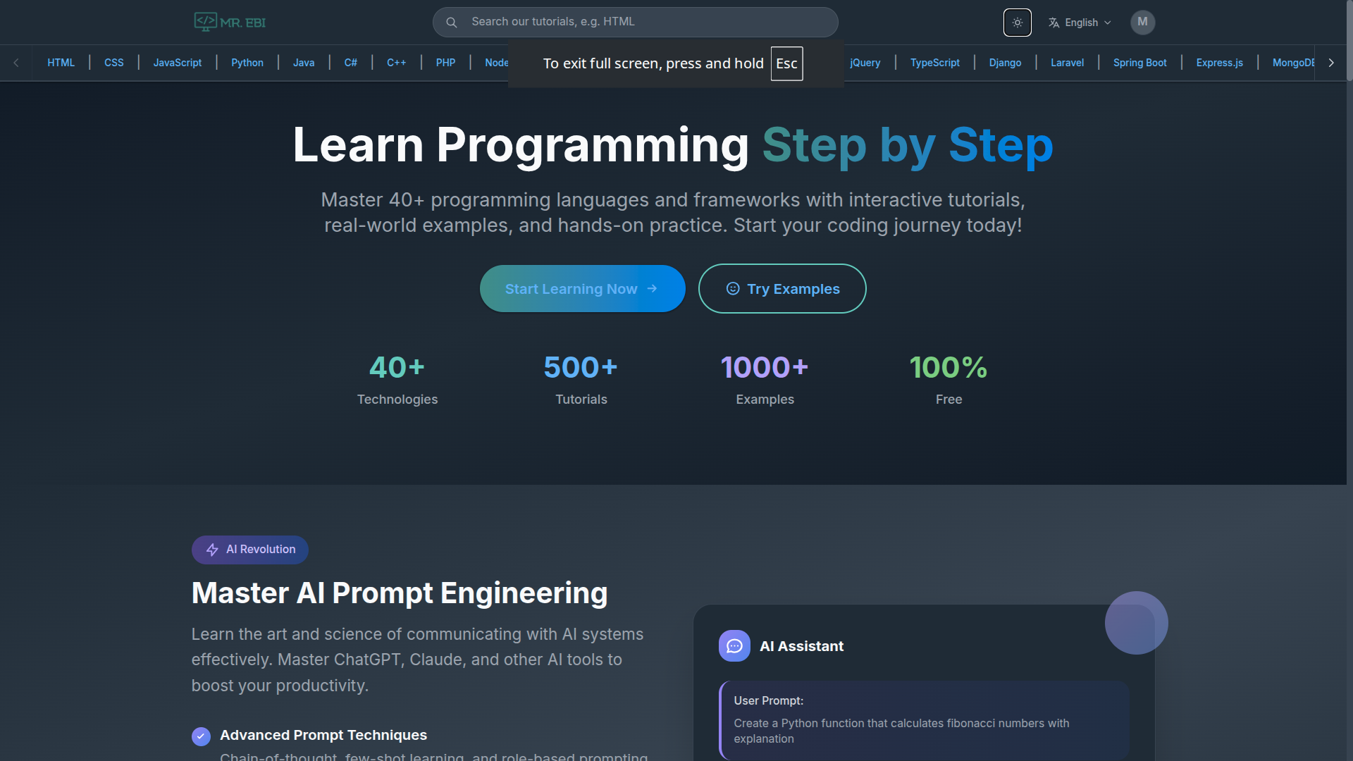 Media Tutorial Interaktif Percuma |Mrebi - Belajar Pengaturcaraan & Pembangunan Web 4