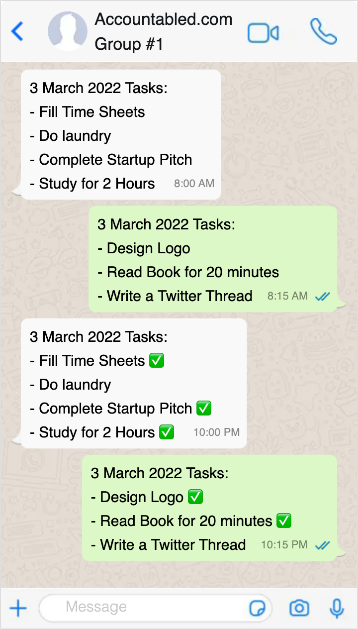 Work Accountability using Whatsapp Group gallery image