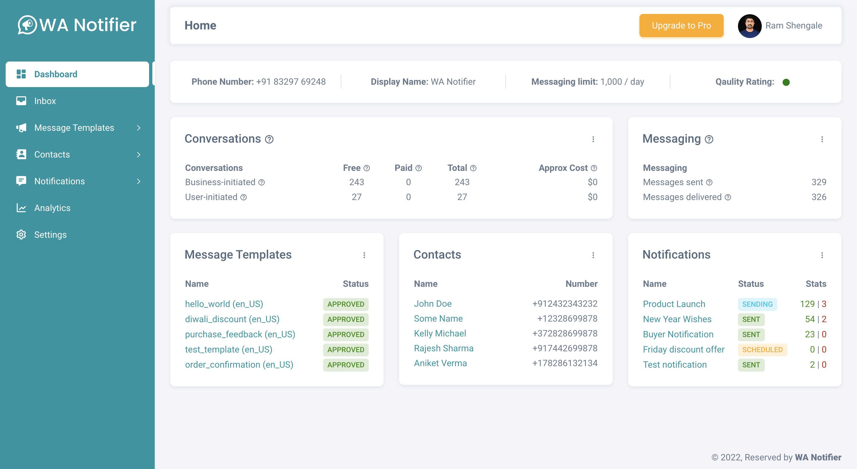 Mídia 1 de WA notificar - Envie mensagens em massa do WhatsApp usando a API do WhatsApp Cloud
