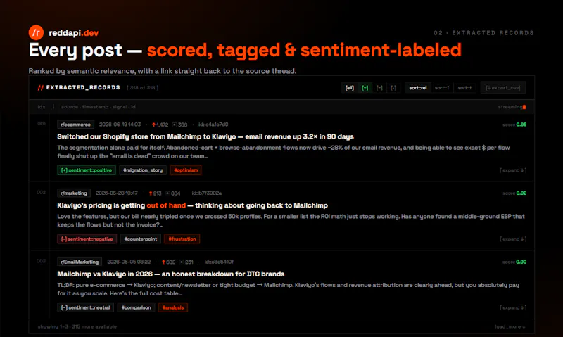 Reddapi.dev Reddit Search API screenshot 3