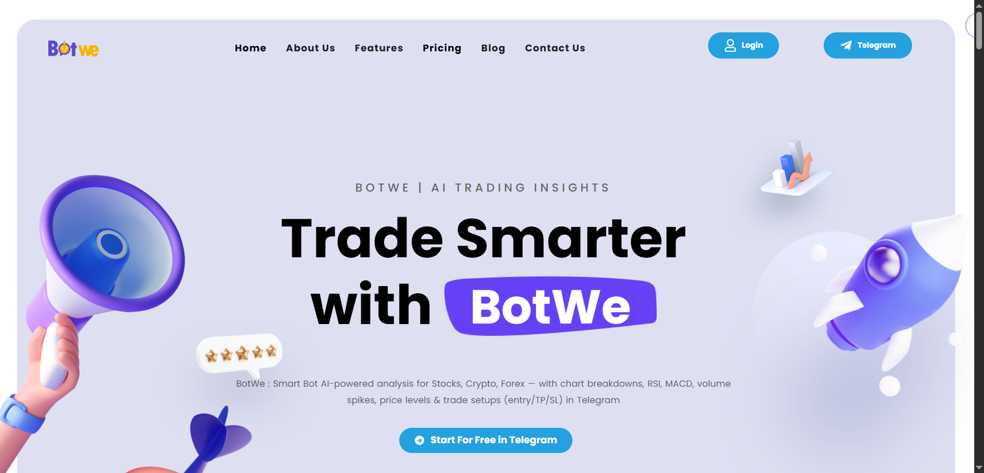 Вспомогательный - Botwe-AI Telegram Telegram Bot для трейдеров медиа 2