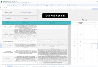 Generate Blog Articles in Google Sheets gallery image