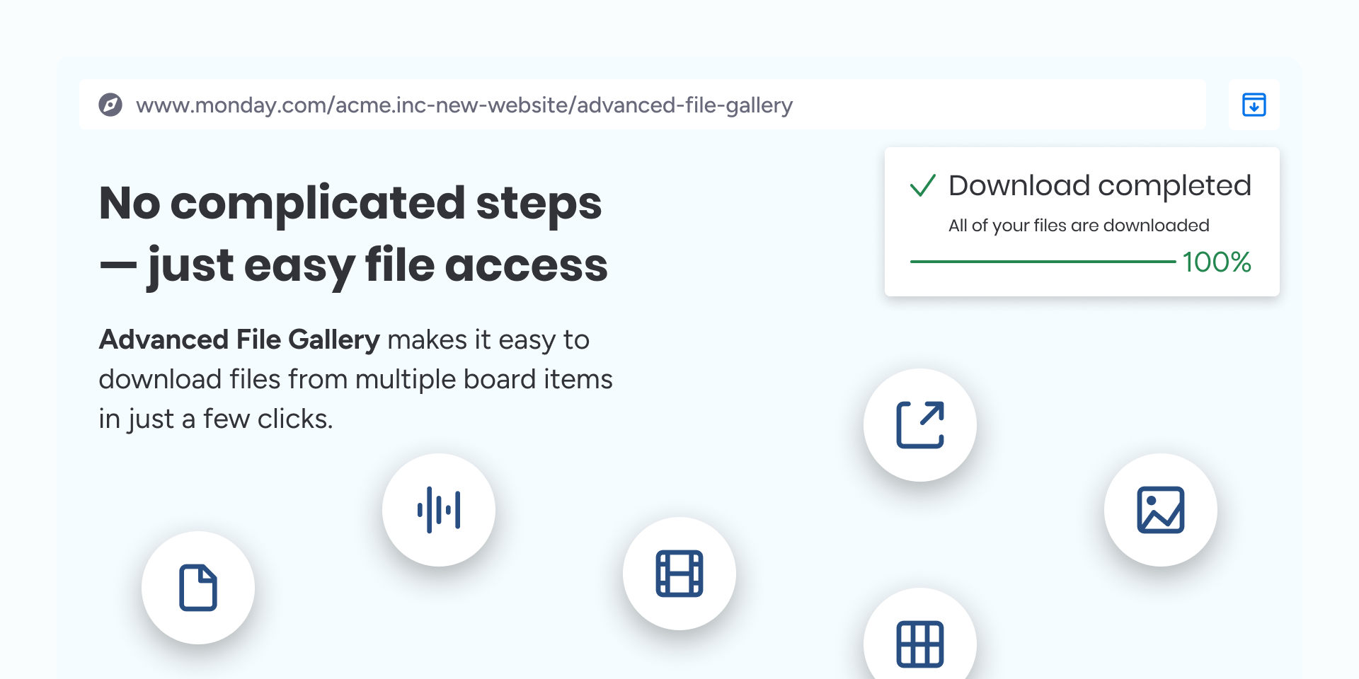 Média Galerie de fichiers avancée pour lundi.com - Apportez l'ordre au chaos avec des collections de type dossier. 4
