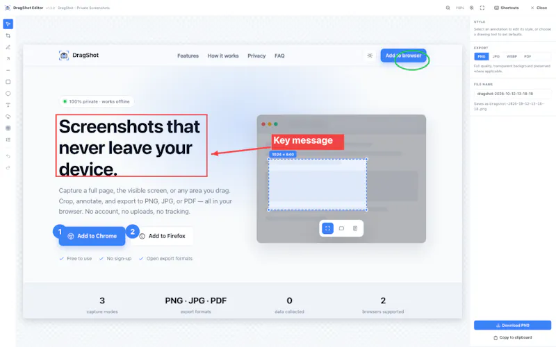 Full Page Screenshot-DragShot screenshot 2