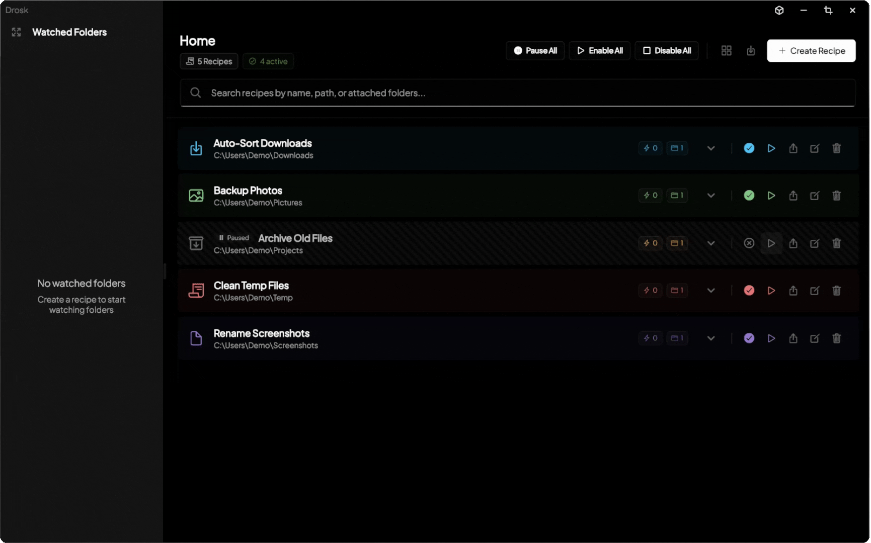 Drosk - Main product screenshot demonstrating key features and user interface
