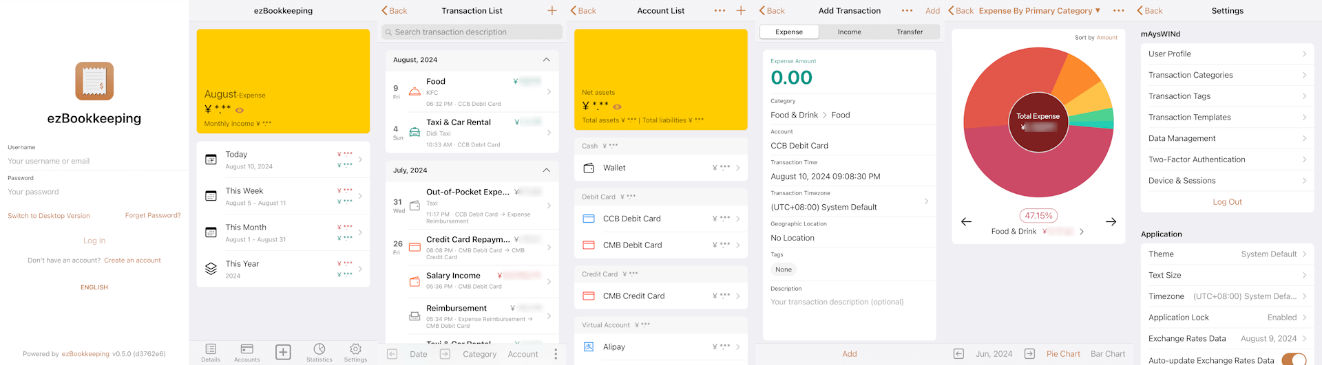 Ezbookkeeping - Eine leichte, selbst gehostete persönliche Finanz-App Medien 2