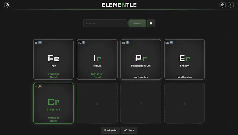 Elementle screenshot 3