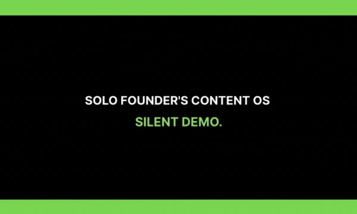 Solo Founder's Content OS
