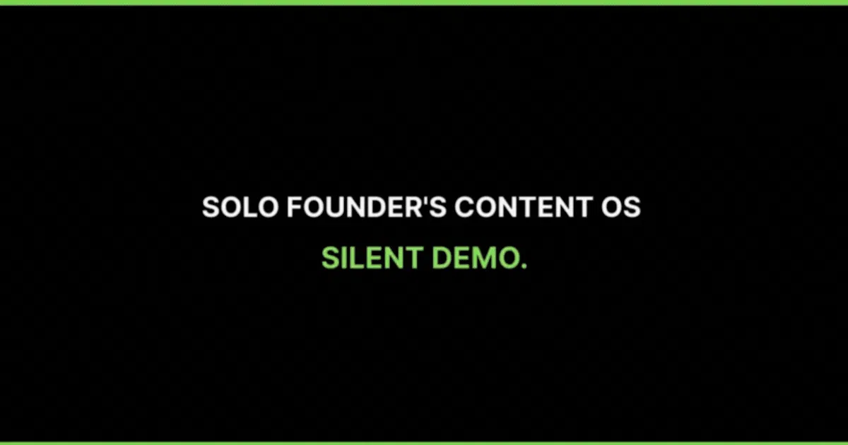 Solo Founder's Content OS