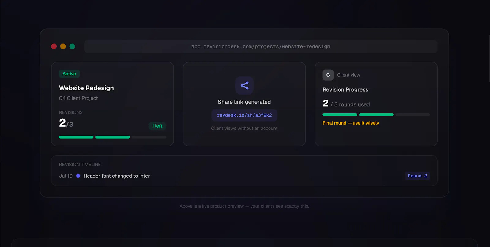RevisionDesk screenshot 2