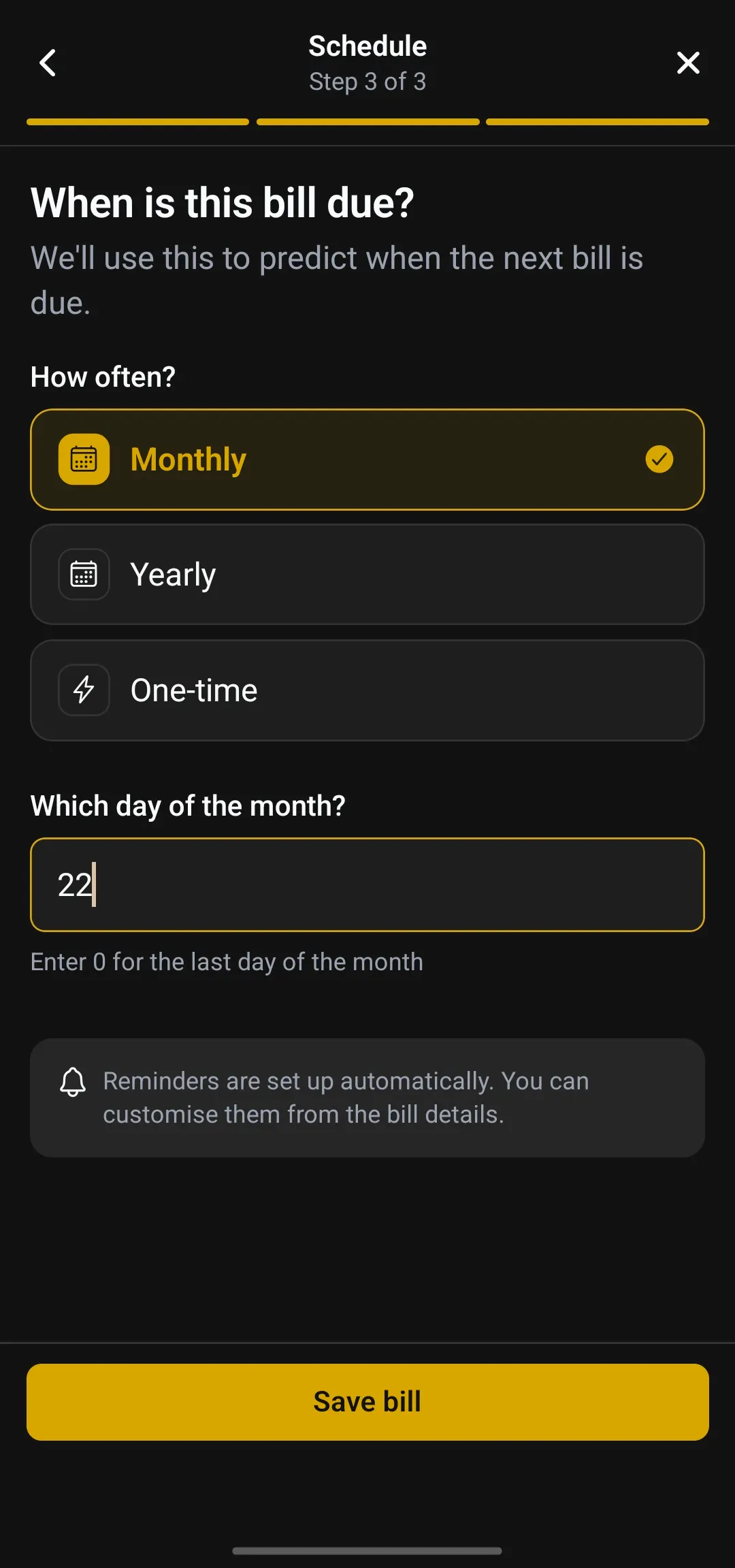 Bill Reminder gallery image