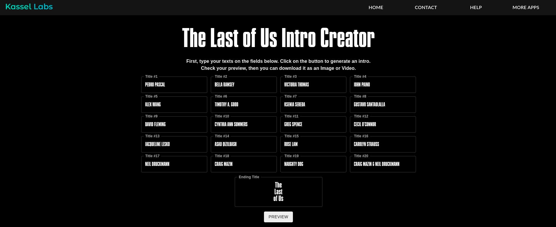 The Last of Us Intro Creator media 2