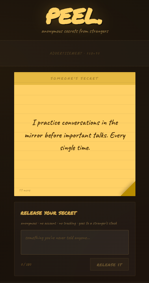peel. - Screenshot 2 showing product features and functionality