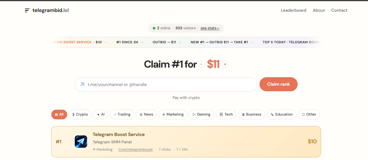 TelegramBid.lol — Claim your rank #1 gallery image