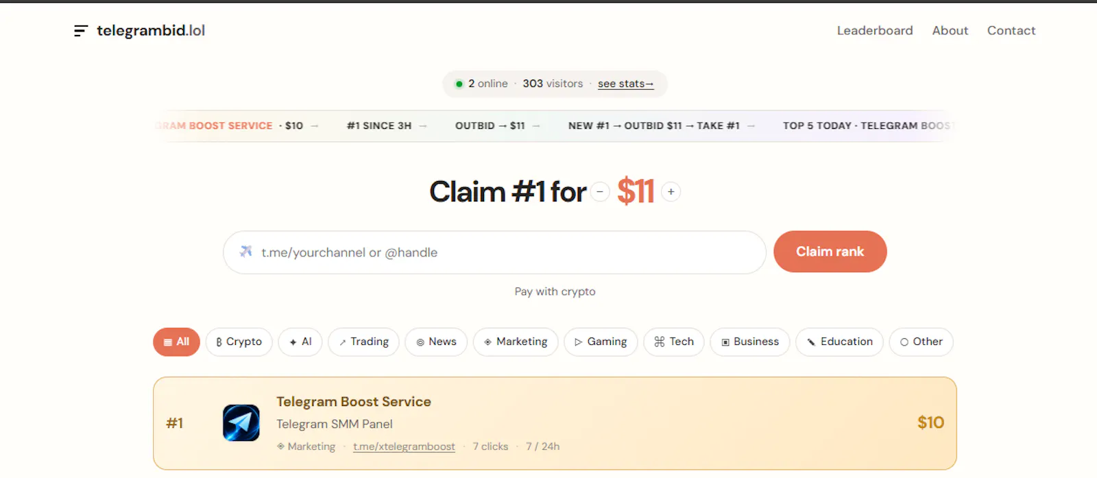 TelegramBid.lol — Claim your rank #1 screenshot 1