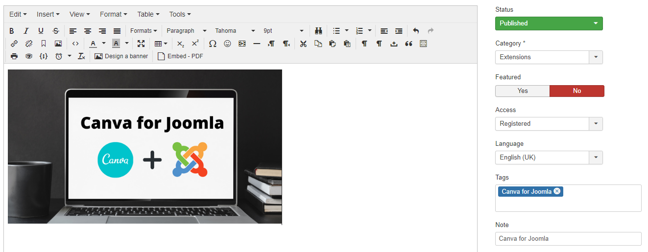 Canva for Joomla gallery image