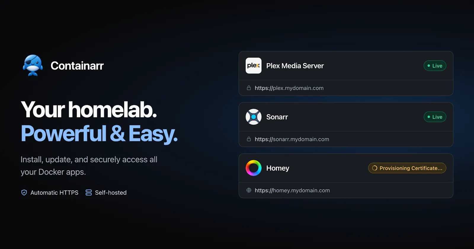 Containarr screenshot 1