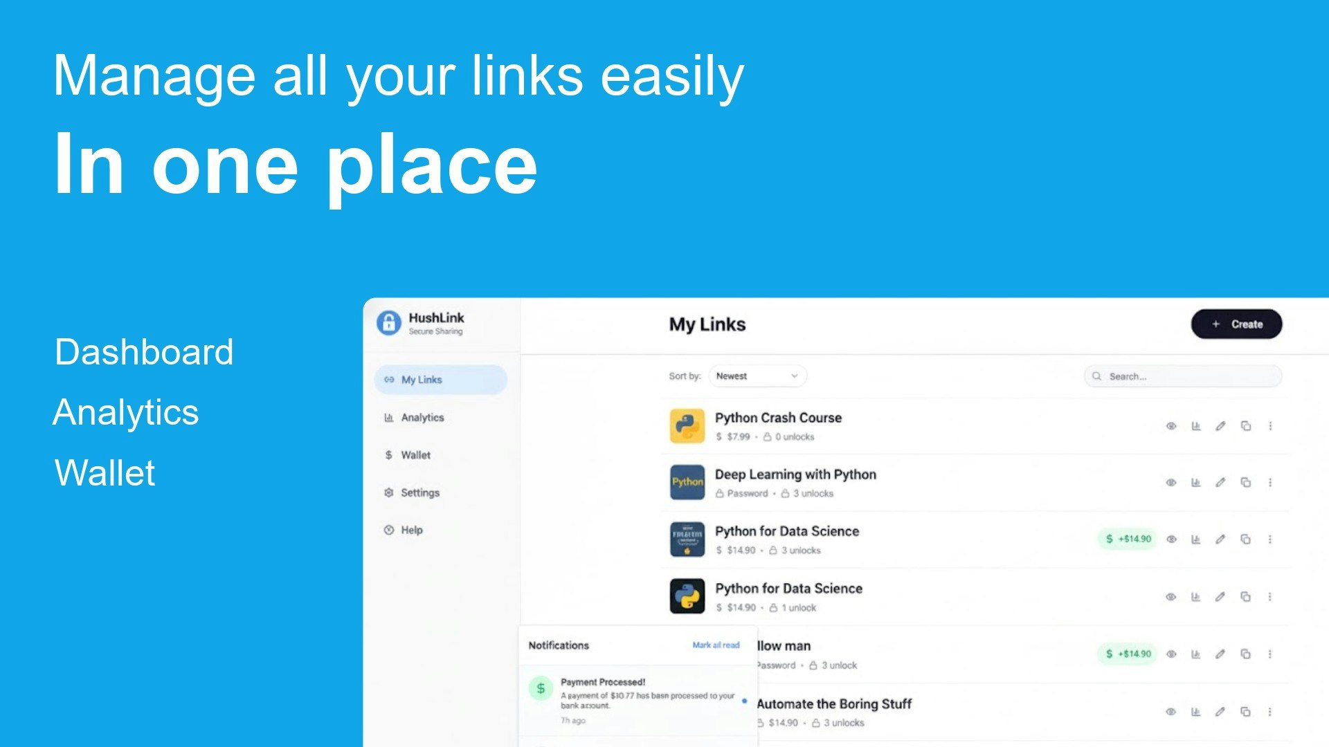 HushLink - Screenshot 2 showing product features and functionality