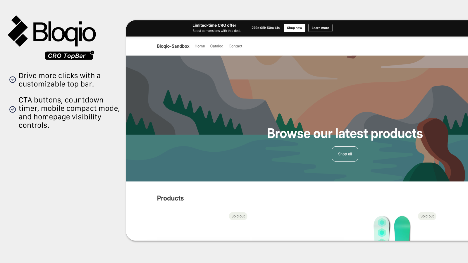 Bloqio CRO TopBar for Storefronts gallery image