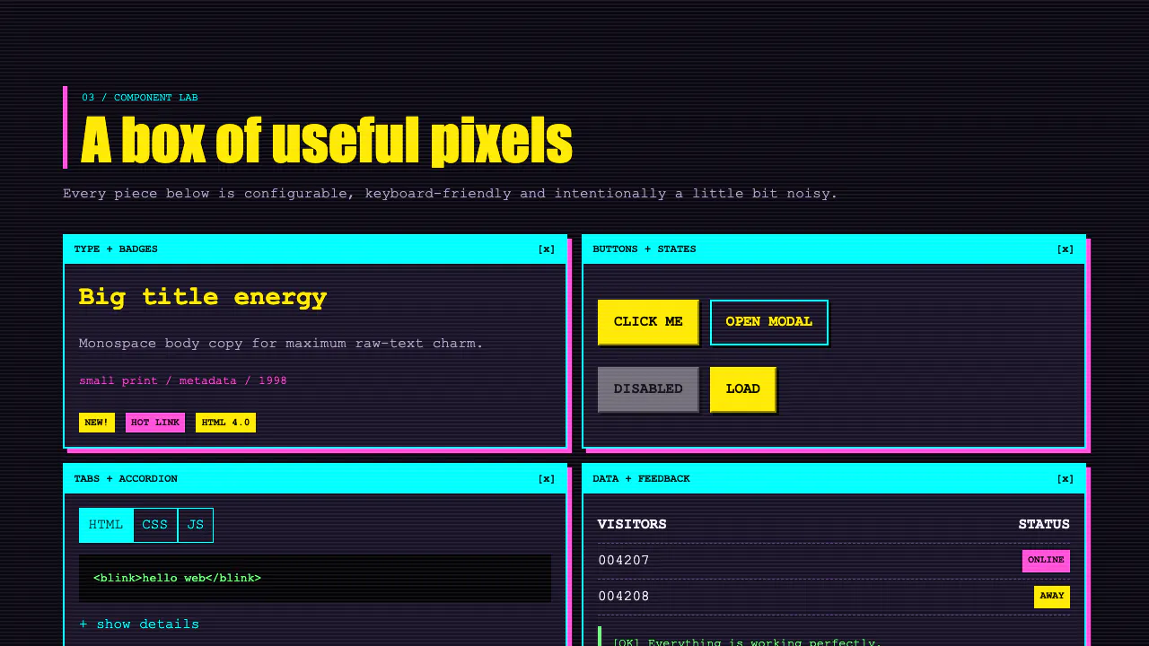 Retro Portal - Web Template gallery image