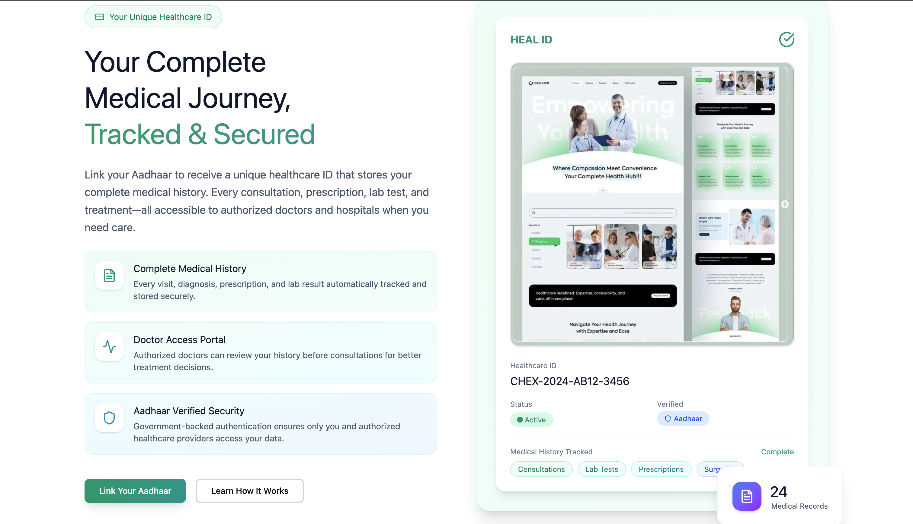 HEAL ID –India’s Digital Health Identity - Screenshot 2 showing product features and functionality