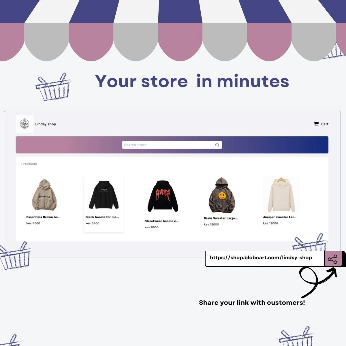 blobcart - สร้างร้านค้าอีคอมเมิร์ซ WhatsApp ฟรีของคุณในไม่กี่นาที media 1
