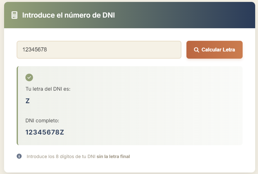 وسائط حساب كلمات DNI - احسب كلمات DNI عبر الإنترنت بسرعة ومجانية 3