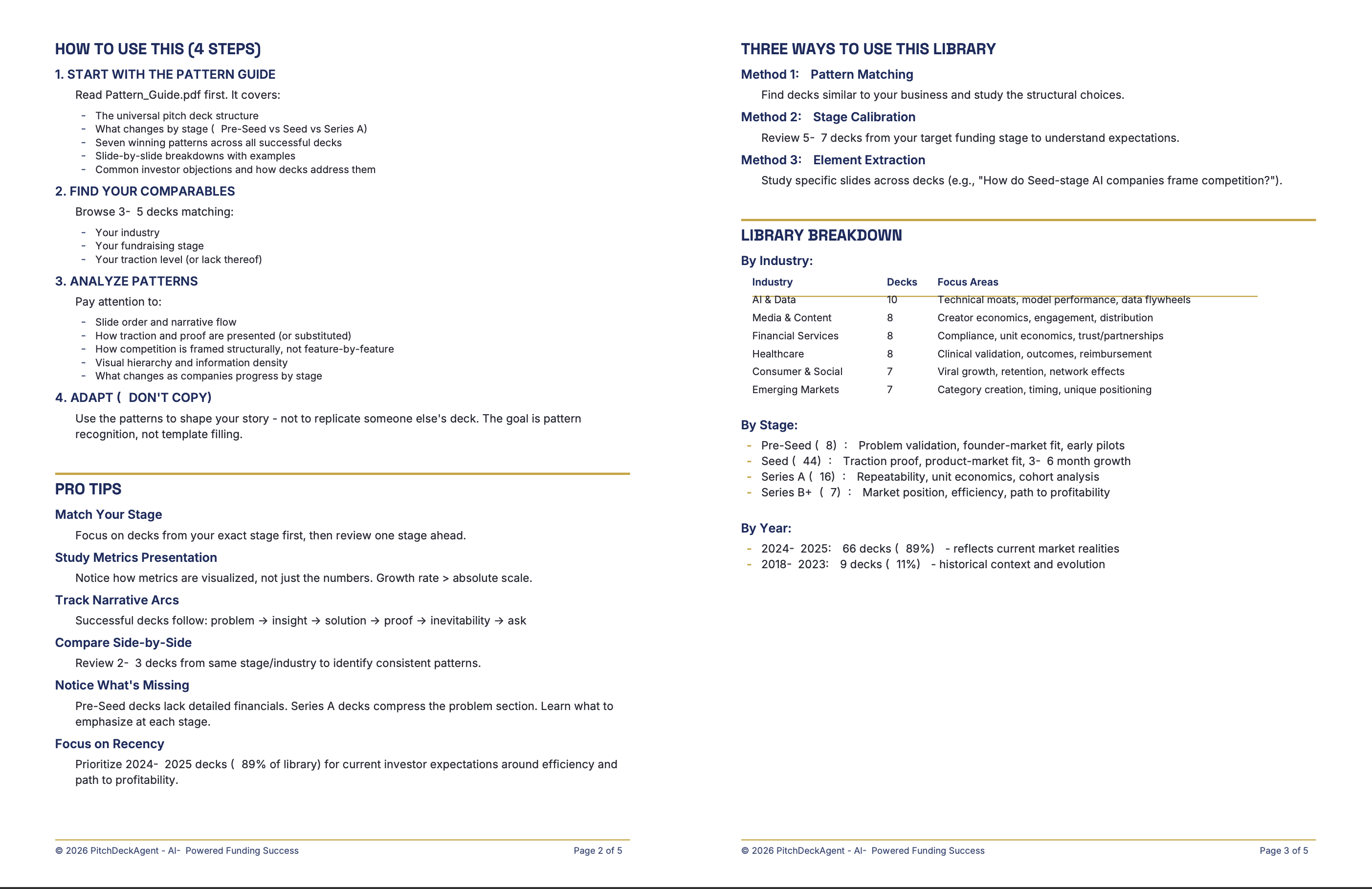 75 Early-Stage Decks & Patterns ($4B+) - Screenshot 3 showing product features and functionality