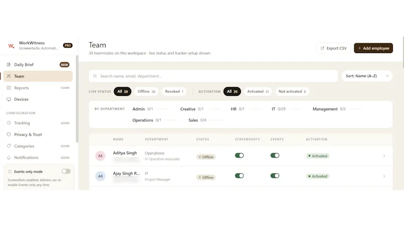 WorkWitness screenshot 3