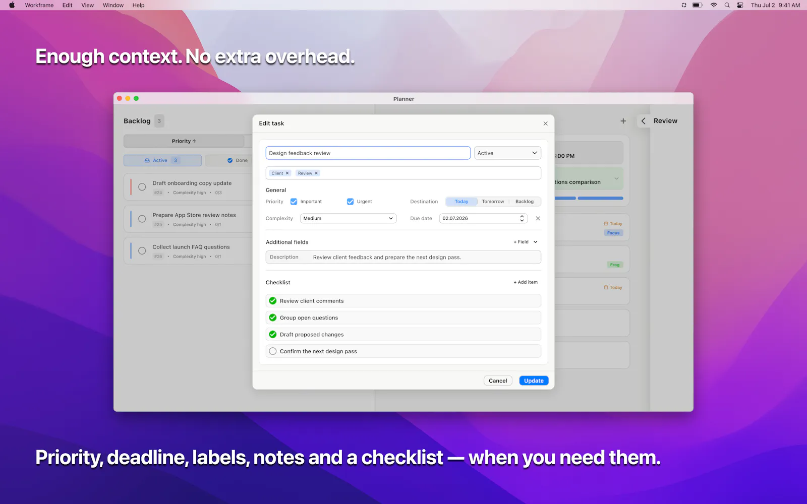 Workframe screenshot 4