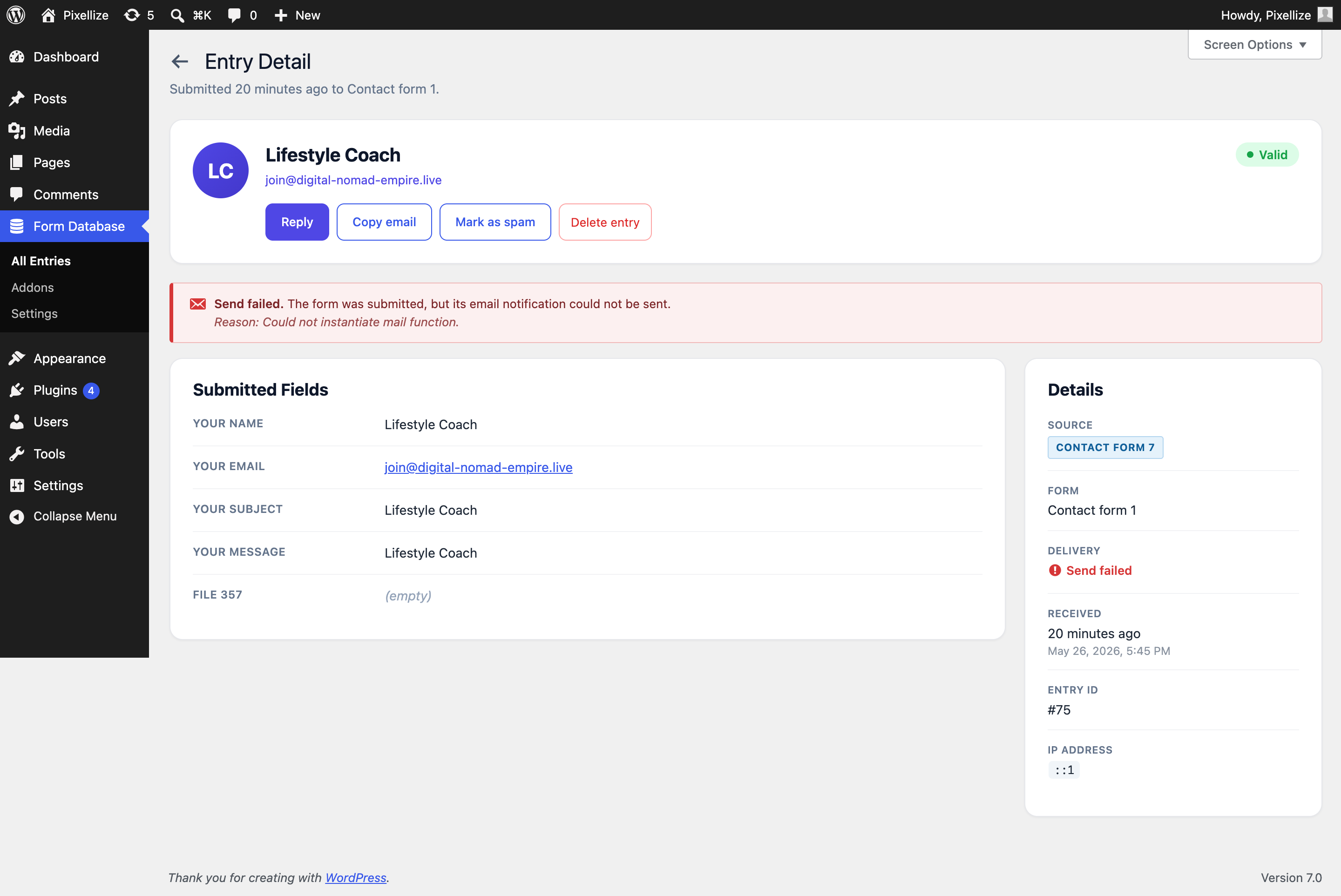 Pixellize Form Database gallery image
