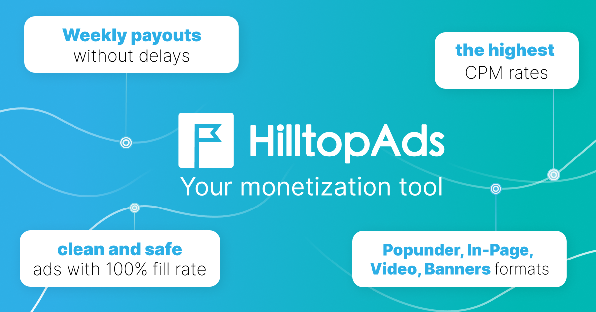 Hilltopads広告ネットワーク - ウェブサイトおよびソーシャルメディアトラフィック用の収益化ツールメディア2