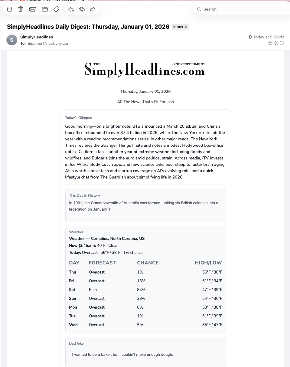 SimplyHeadlines - Main product screenshot demonstrating key features and user interface
