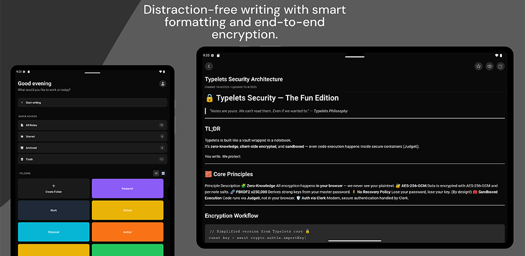Typelets Secure Encrypted Notes gallery image