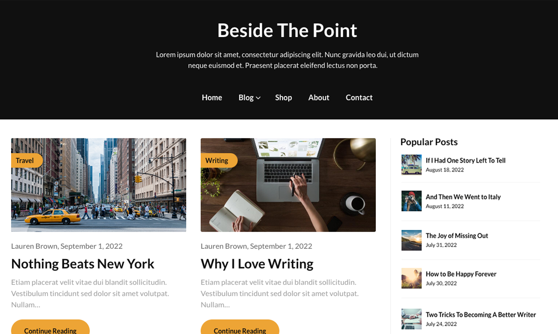 Blogger Stories WordPress Theme media 1