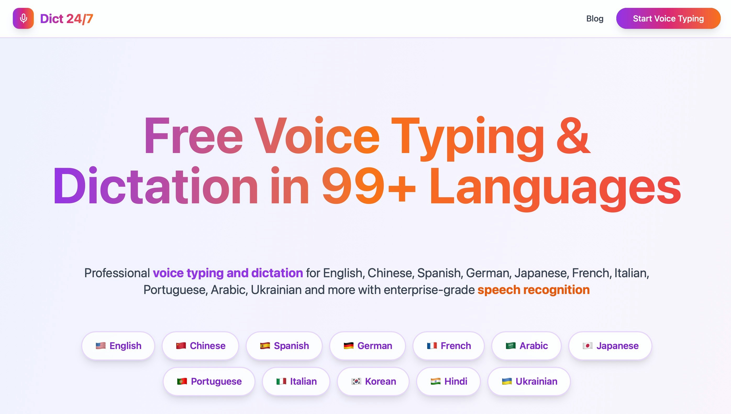 DICT247 - Typing y dictado de voz gratis - Tipificación de voz profesional y dictado en 99 idiomas media 1