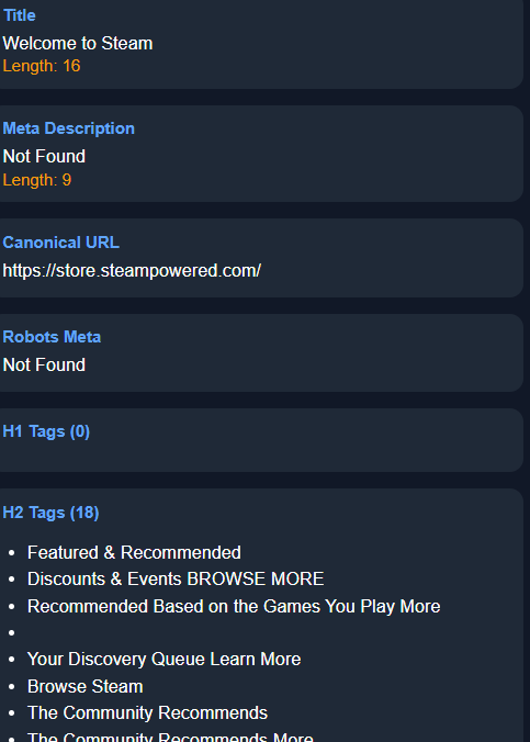 Detailed SEO Audit Extension gallery image