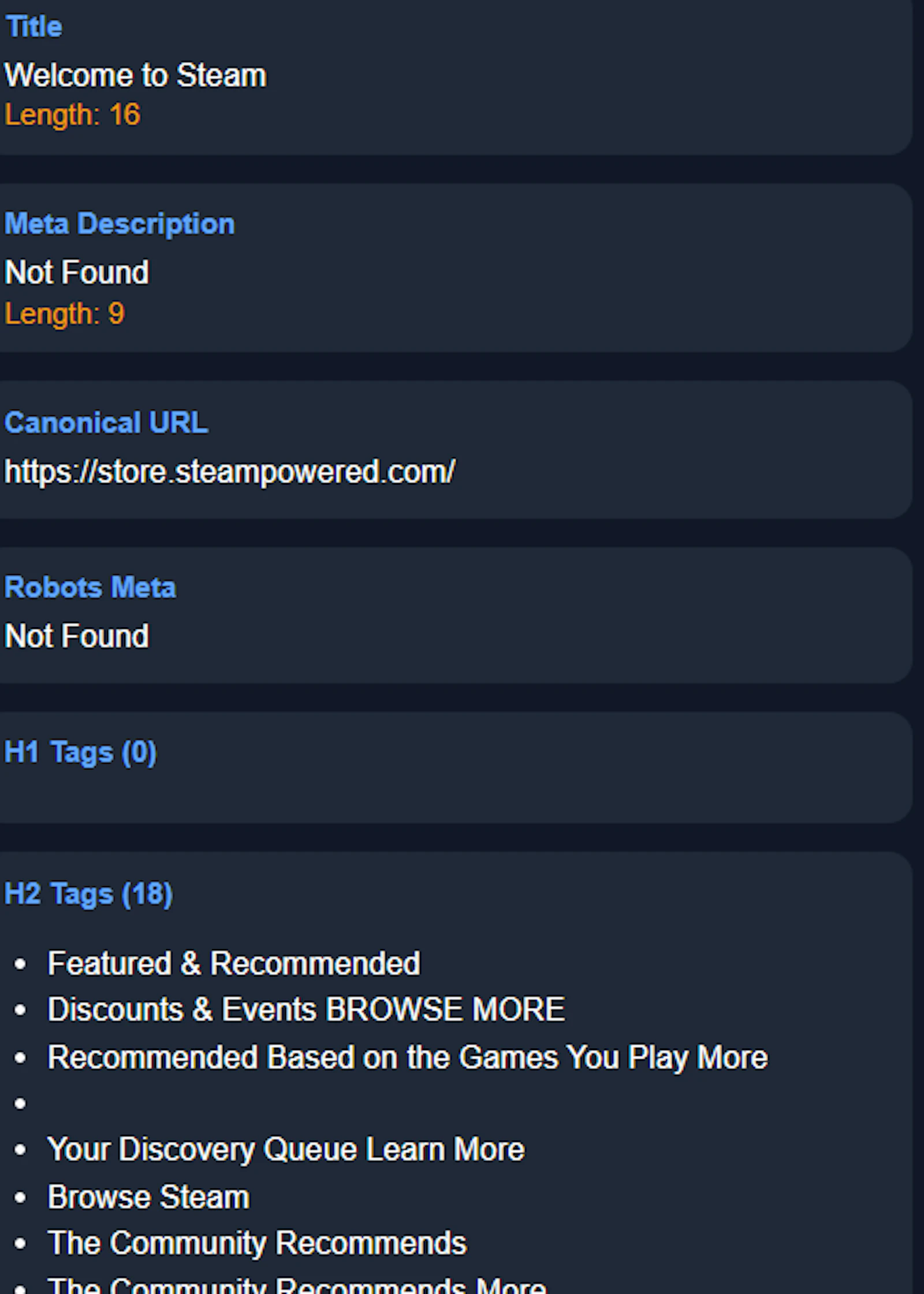 Detailed SEO Audit Extension screenshot 1