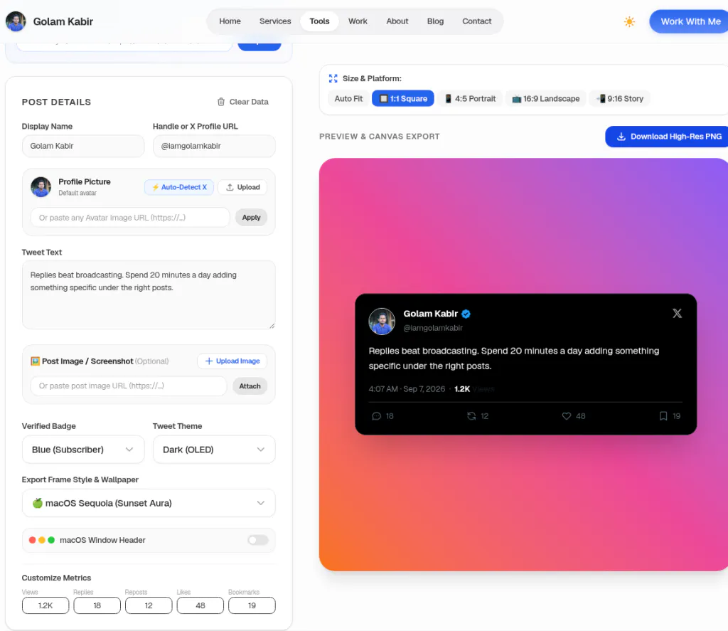 X Post Mockup Generator gallery image