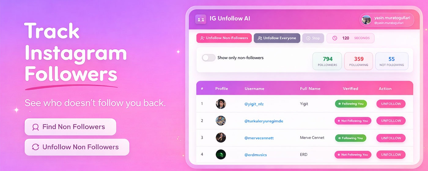 Instagram Unfollowers for Chrome gallery image