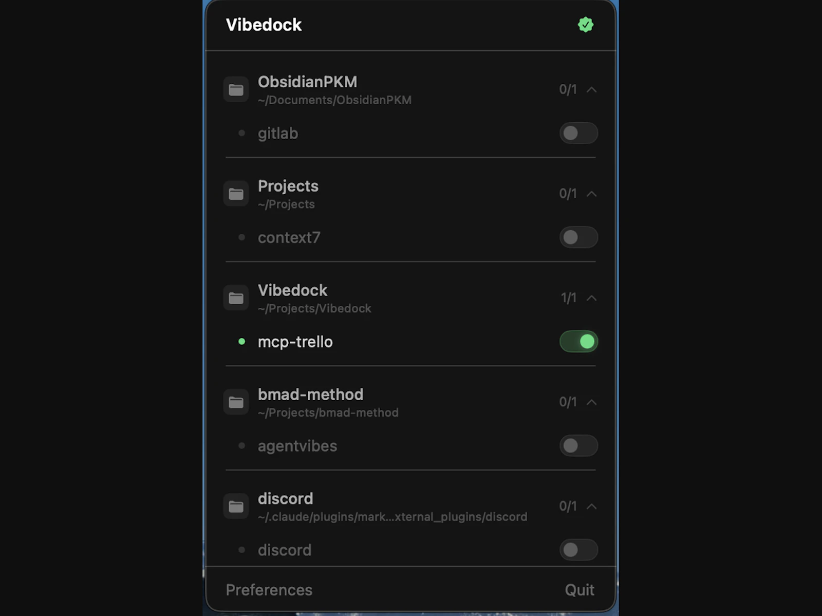 Vibedock screenshot 2