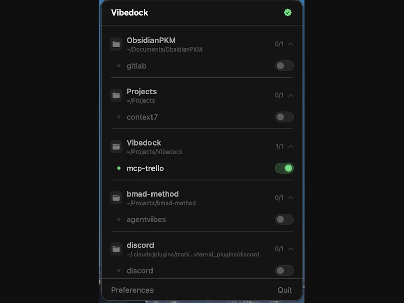 Vibedock screenshot 2
