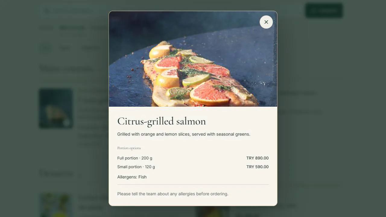 Selected QR Menu gallery image
