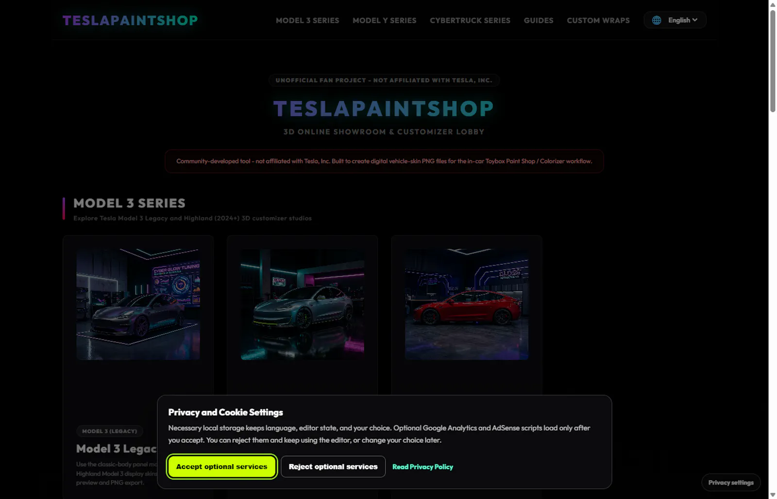 TeslaPaintShop screenshot 1